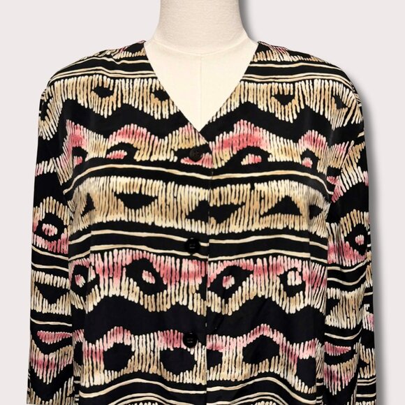 Alfred Dunner Stunner Top | Flowy Boho Grandma Art Teacher Blouse | Size 18 - Picture 5 of 7